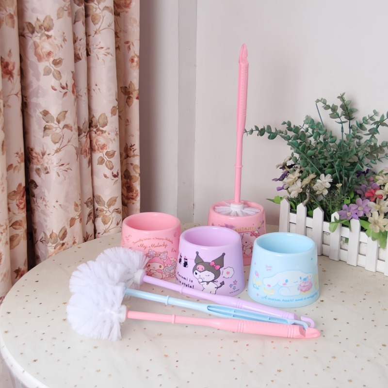 Brush Bristle Set - Hello Kitty Long-Handled Soft-Bristle Toilet Brush,