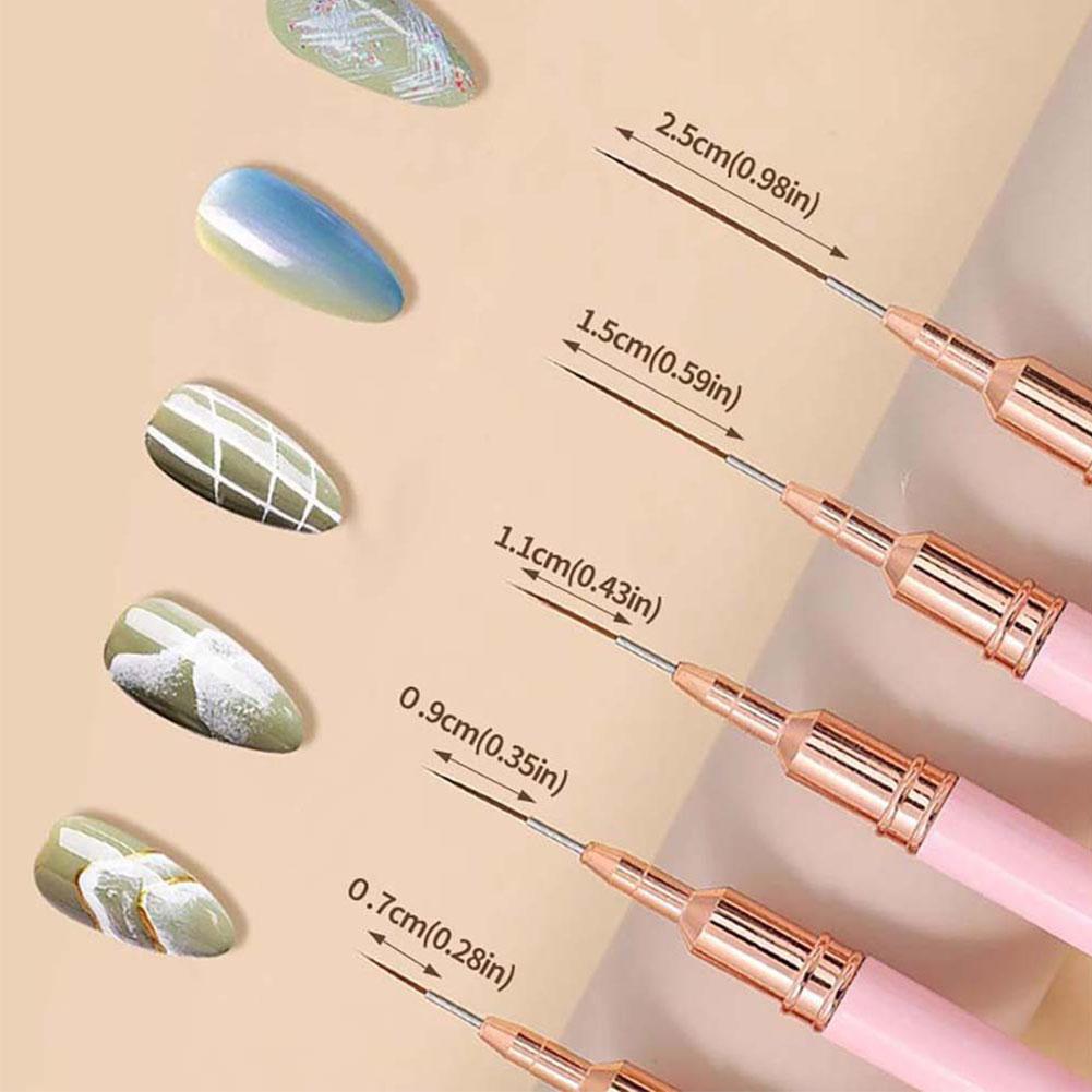 5PCS Nail Art Liner Brush Set  - Brush Bristle Set ulasan dan harga