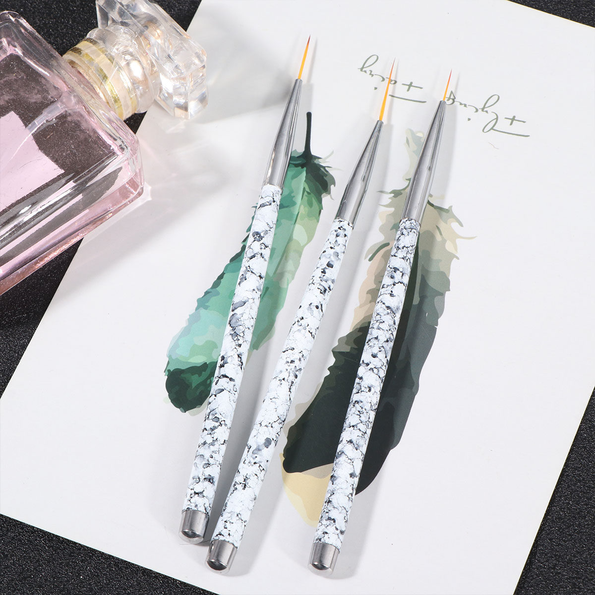 3Pcs Nail Art Brush Set Fine L - Brush Bristle Set ulasan dan harga