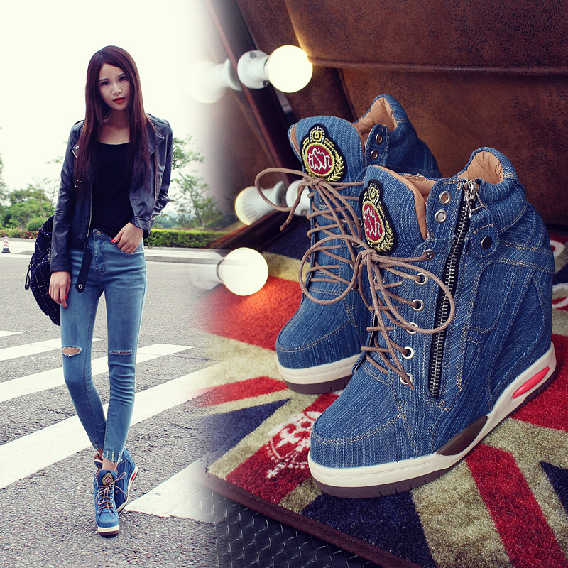 Big Size Women's Denim Wedges  - Sneaker Zone ulasan dan harga