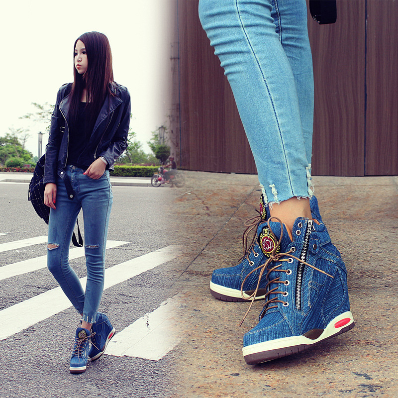 Big Size Women's Denim Wedges  - Sneaker Zone ulasan dan harga