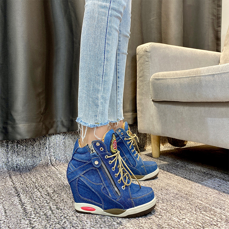 Big Size Women's Denim Wedges  - Sneaker Zone ulasan dan harga